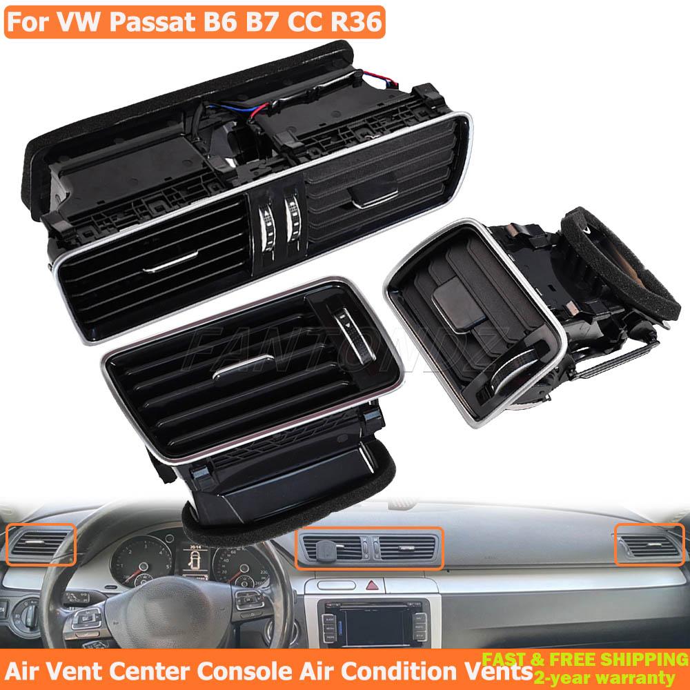 Black Chrome Piano Paint Air Conditioning Outlet Vents For VW Passat B6 B7 2006-2011 3AD819728A 3AD819701A 3AD819702A
