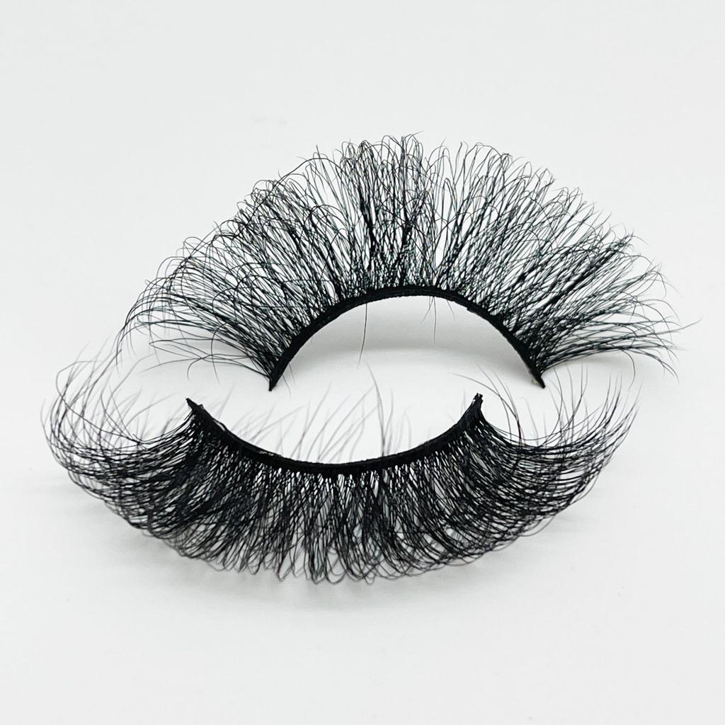 25mm Mink Eyelashes Russian Curly Eyelashes European And American Thick Messy Fried Hair False Eyelashes