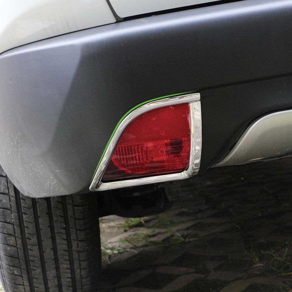 2PCs ABS Chrome Car Rear Back Fog Light Lamp Frame Decoration Sticker Cover Trim for Peugeot 2008 2014-2019 Accessories