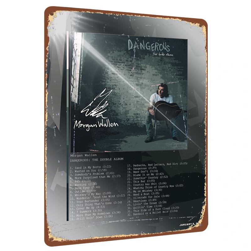 

Morgan Wallen Autographed Dangerous The Double Album Custom Metal Poster Country Music Decor Wall Art 20x30cm（7.8x11.8inch）