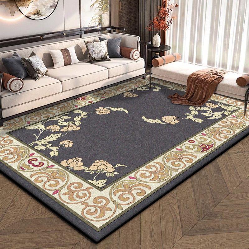 New Chinese Style Large Living Room Carpet Antiskid Room Decoration Aesthetic Lounge Rug Fluffy Study Decoration Mat Easy Clean