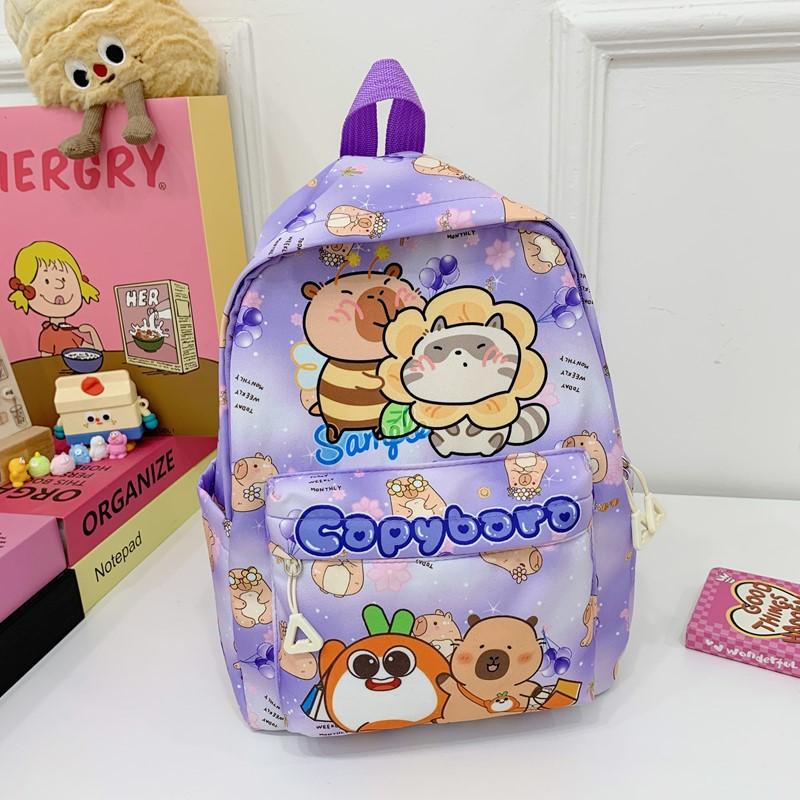 School Bag Kapibara Children's Bag Cartoon Love Large Capacity Lightweight Versatile Backpack