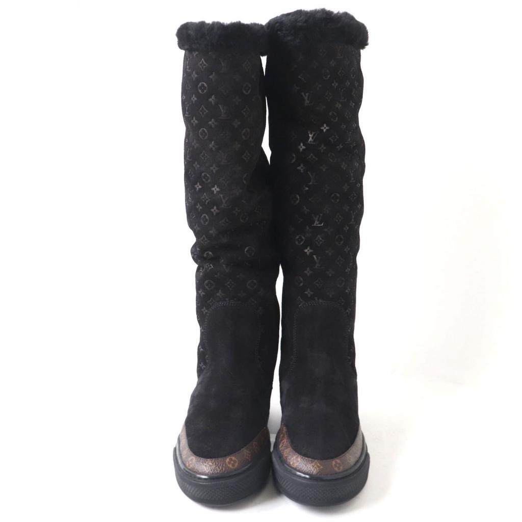 Excellent LOUIS VUITTON Boots Black Mouton Women 35 Used