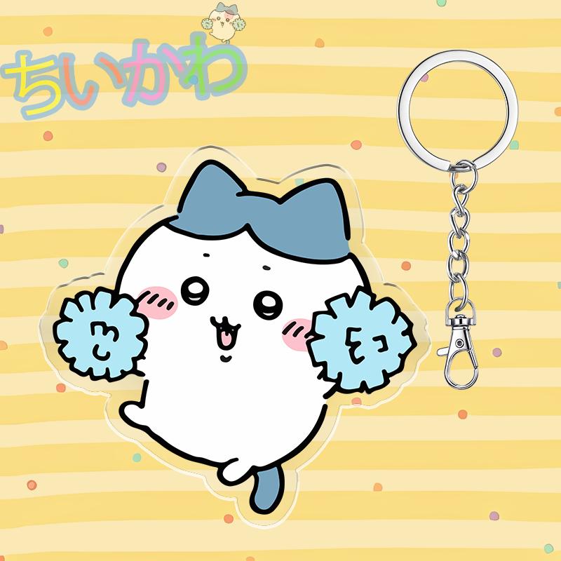 Cute Chiikawa 6cm Nanka Chiisakute Kawaii Yatsu Keychain Usagi School Bag Decorate Kawaii Keyring Anime Acrylic Holiday Gifts