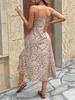 2025 Summer Women's Sexy Spaghetti Strap Full Print Dress, European American Style