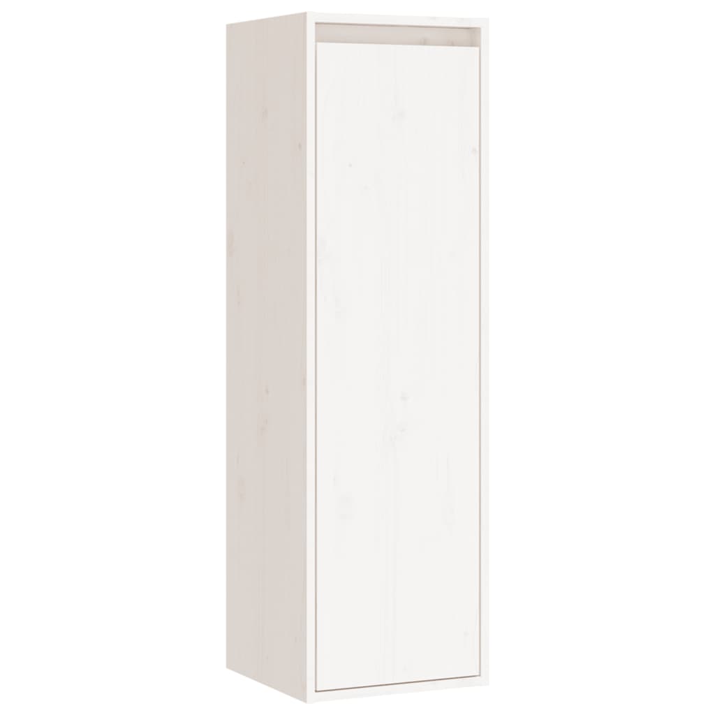 TV Cabinets Set of 4 White Solid Pine Wood