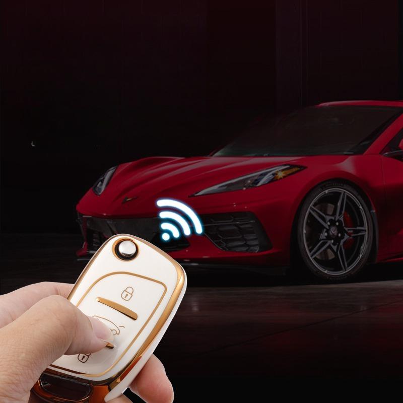 Soft TPU Remote Key Cover Case Shell Fob for Peugeot Citroen C1 C2 C3 C4 C5 DS3 DS4 DS5 DS6 Car Styling Accessories Keychain