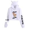 Women's Jujutsu Kaisen Anime Cropped Hoodie - Trendy, Casual, Loose Fit for Spring & Autumn