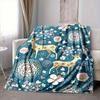 1pc Deer Floral Lightweight Flannel Blanket, Comfortable and Warm Blanket, for Office and Camping Sofa Bed, Livingroom108