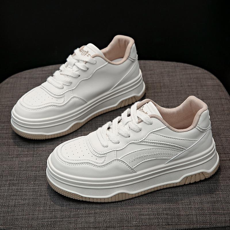 2025 spring and autumn new color matching board shoes platform casual dad shoes fashion simple street white shoes student women's shoes