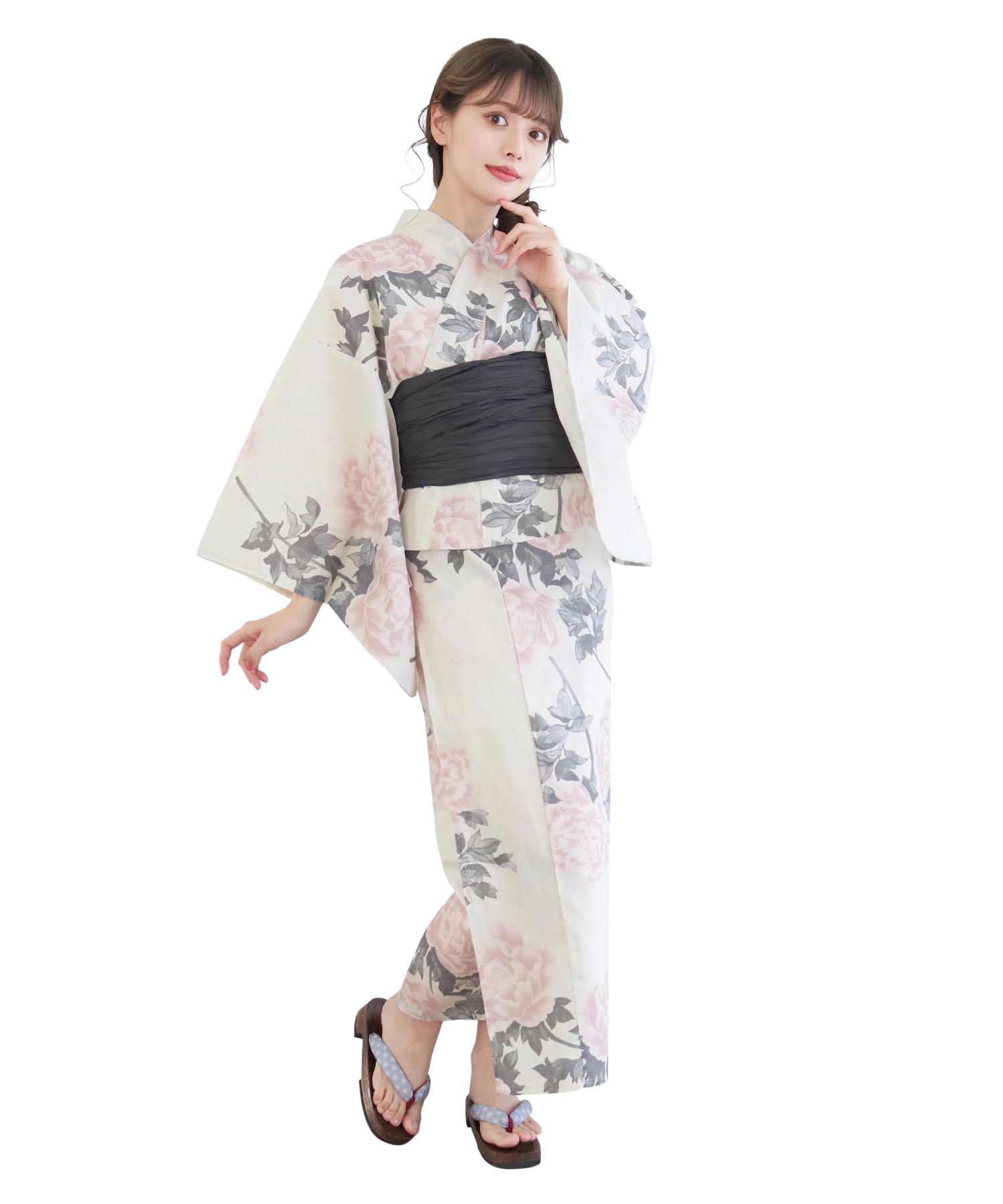 

Комплект сменной одежды юката Heiko AB One Size Fits [KYOETSU], комплект, плетение, неотбеленный, двухкомпонентный, 4 предмета (Юката, Оби, Нижнее белье, Гета) Женский (2.Антиквариат