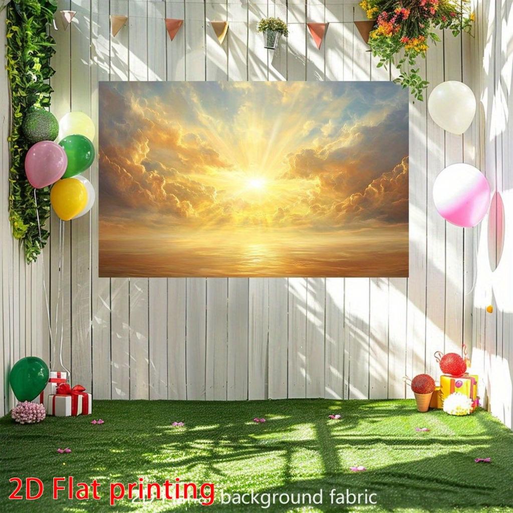 Tapestry Sunburst Dorato Nuvole Drammatiche Cielo Tramonto Appeso a Parete Per Soggiorno Camera da Letto Decorazione Arte Naturale Ispiratrice Stampa Casa
