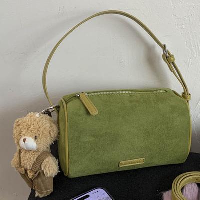 Retro Suede Simple Underarm Dumpling Bag Hand-held Small Square Bag Commuting Single-shoulder Crossbody Bag