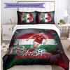 Set Biancheria da Letto Stampata Calcio Ungheria 3 Pezzi Copriletto Traspirante Accogliente come Regalo per Inaugurazione Casa o Festa