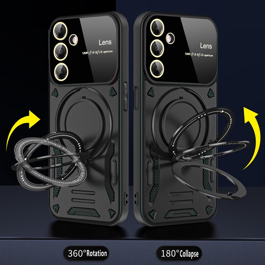 Luxury Armor Wireless Charging Case For Samsung Galaxy M12 M04 M05 4G M06 5G F04 F05 F06 Magnetic Ring Bracket Bumper Cover