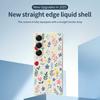 For Samsung Galaxy S25 Case Colorful Flower Branches Pattern Printing Straight Edge TPU Phone Back Cover