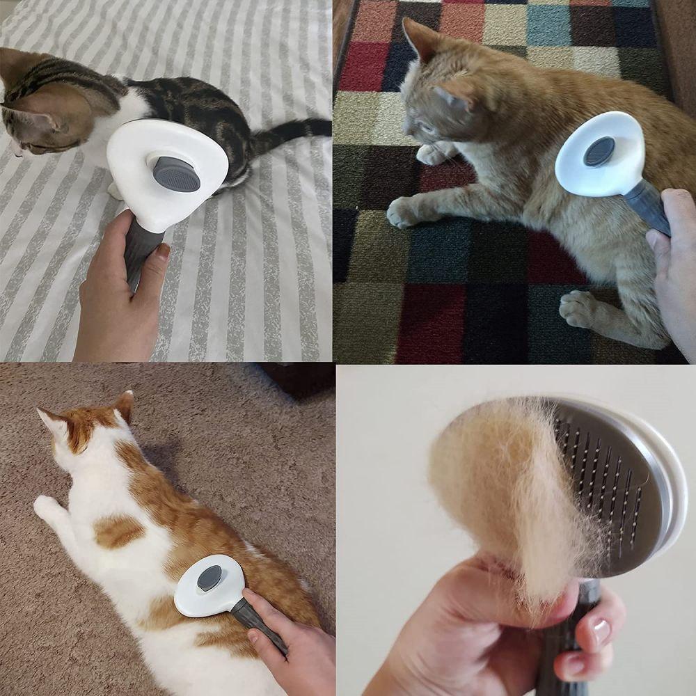 1PC Pet Comb Kartáč pro psy a kočky Samočisticí kartáč na líčení krátkých a dlouhých vlasů Kartáč na vypadávání vlasů