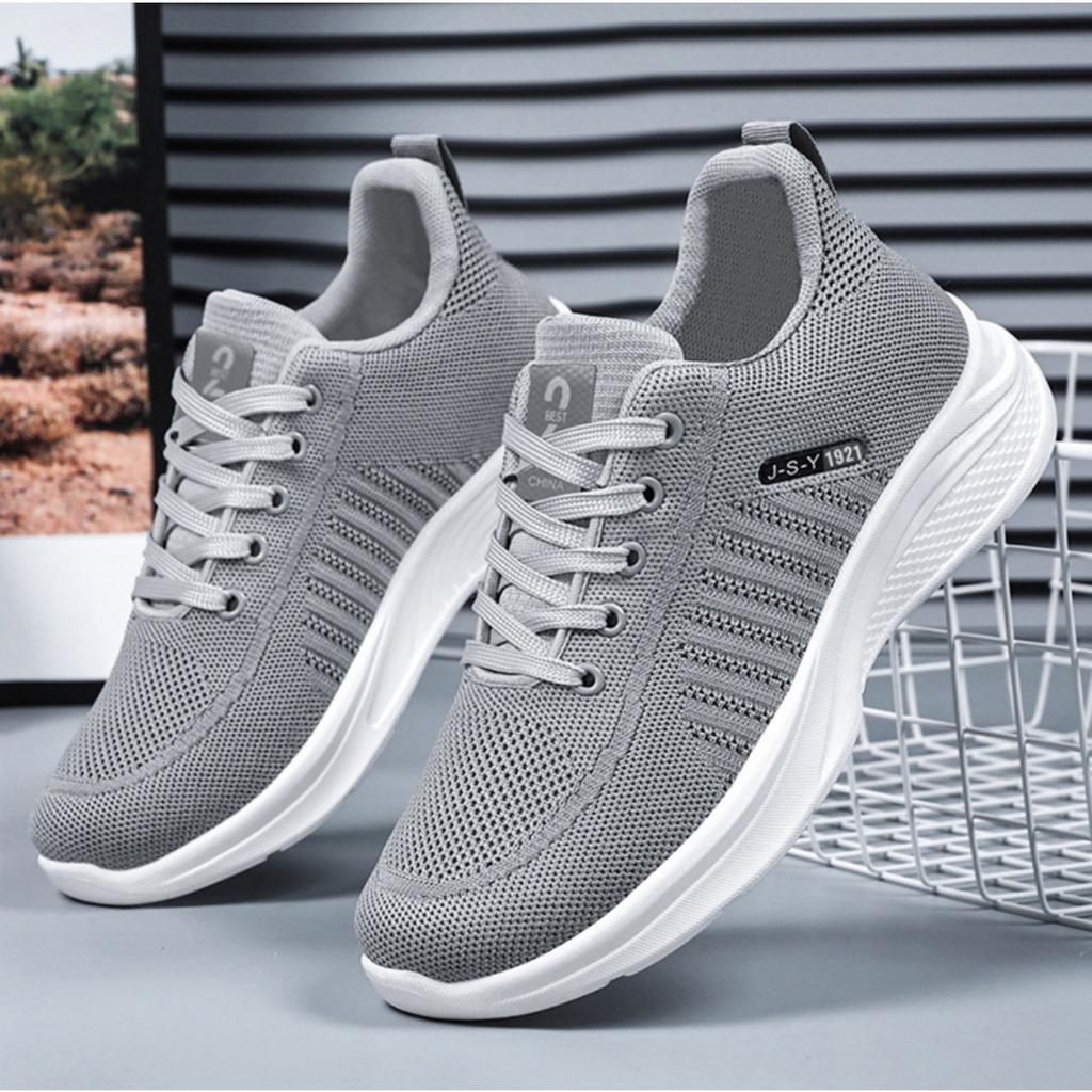 Men's Shoes, Fly Woven Mesh Breathable Single Shoe, Soft Sole Comfortable Casual Shoes for Men