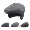 Men Middle-aged Solid Hat Autumn and Winter Hats Warm Ear Protectors Senior Hat
