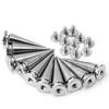 10pcs 8mm Punk Rock Cone Screwback Rivets Studs Spikes For Clothes Clothing Shoes Bags Leathercraft