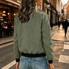 Giacca Cardigan da Donna in Camoscio con Bottoni, Casual, Manica Lunga, Capo Esterno Leggero con Tasca e Bordi a Coste