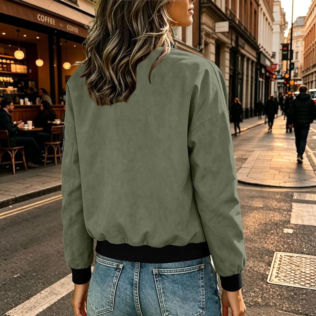 Giacca Cardigan da Donna in Camoscio con Bottoni, Casual, Manica Lunga, Capo Esterno Leggero con Tasca e Bordi a Coste