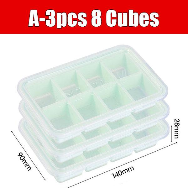 Multifunctional Ice Cream Ice Lollipop Molds with Cube Cube Trays for Easy Clean Flexible 2 in 1 ice cubes Container with Lid