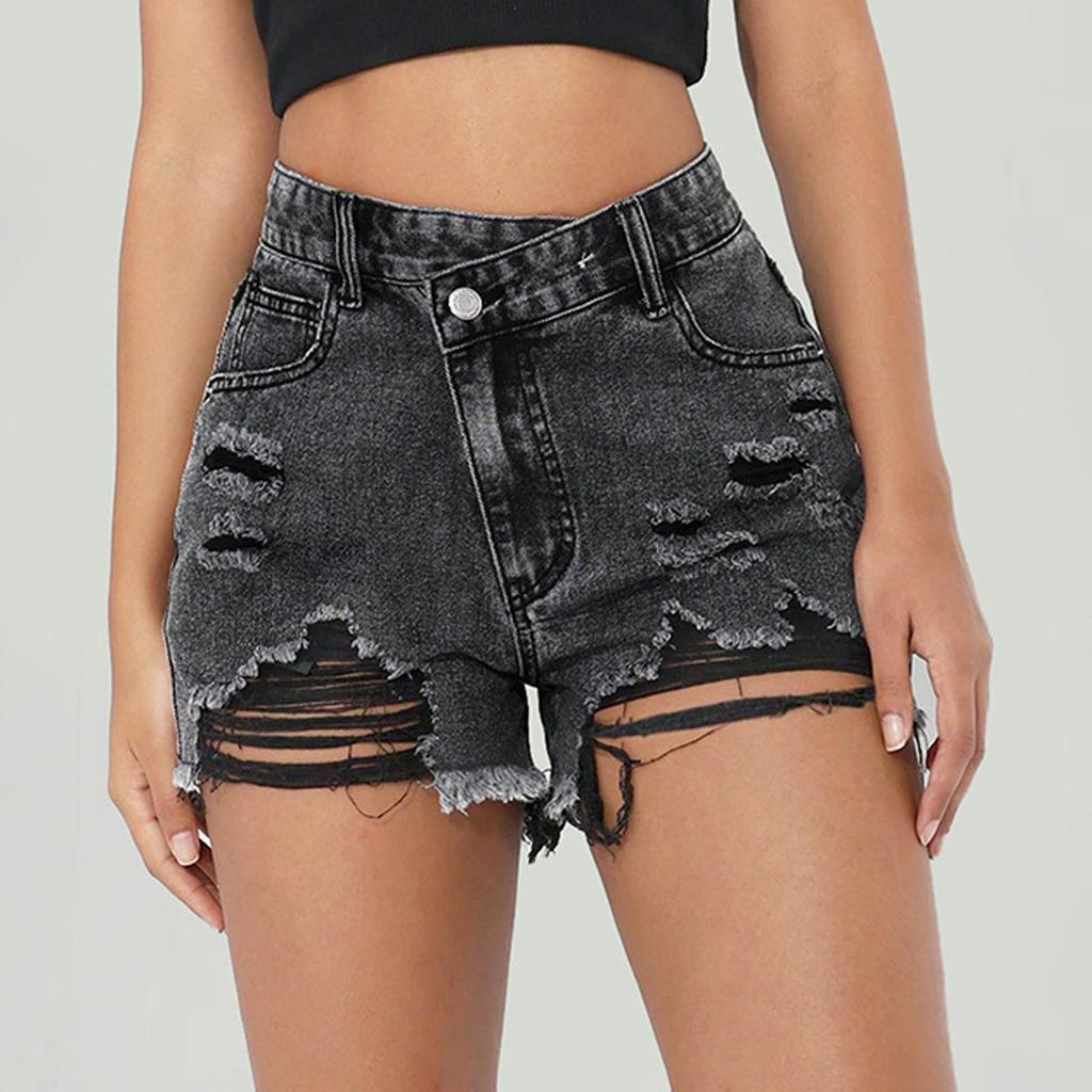 Damen-Jeansshorts im Used-Look – Lässige Hotpants mit ausgefranstem Saum