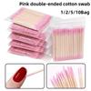 Nails Wood Cotton Swab Clean Sticks Bud Tip Wooden Cotton Head Manicure Detail Corrector Nail Polish Remover Art Tool