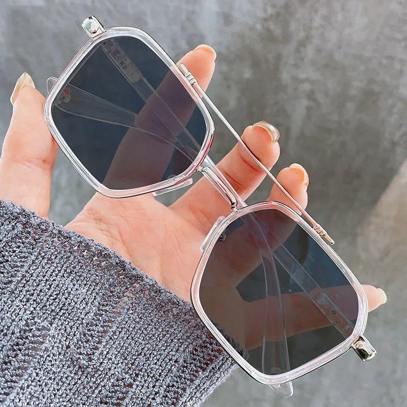 Ochelari de soare fotocromatici cu fascicul dublu de modă Ochelari de soare vintage cu blocare a luminii albastre pentru femei, bărbați, ochelari de soare pentru conducere