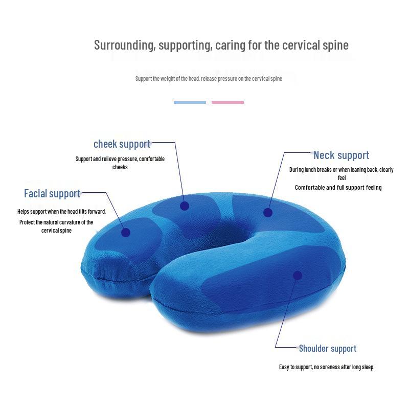 U-Shaped Memory Foam Travel Pillow for Neck Support – Ideal for Office, Car, and Naps
