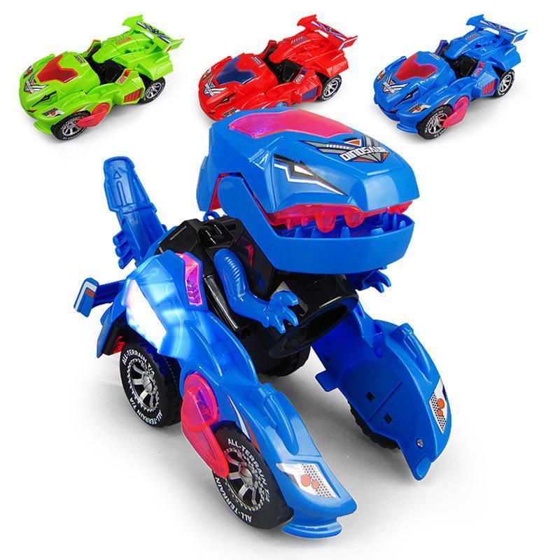 Transforming Dinosaur LED Car T-Rex Toys With Light Sound Electric Toy