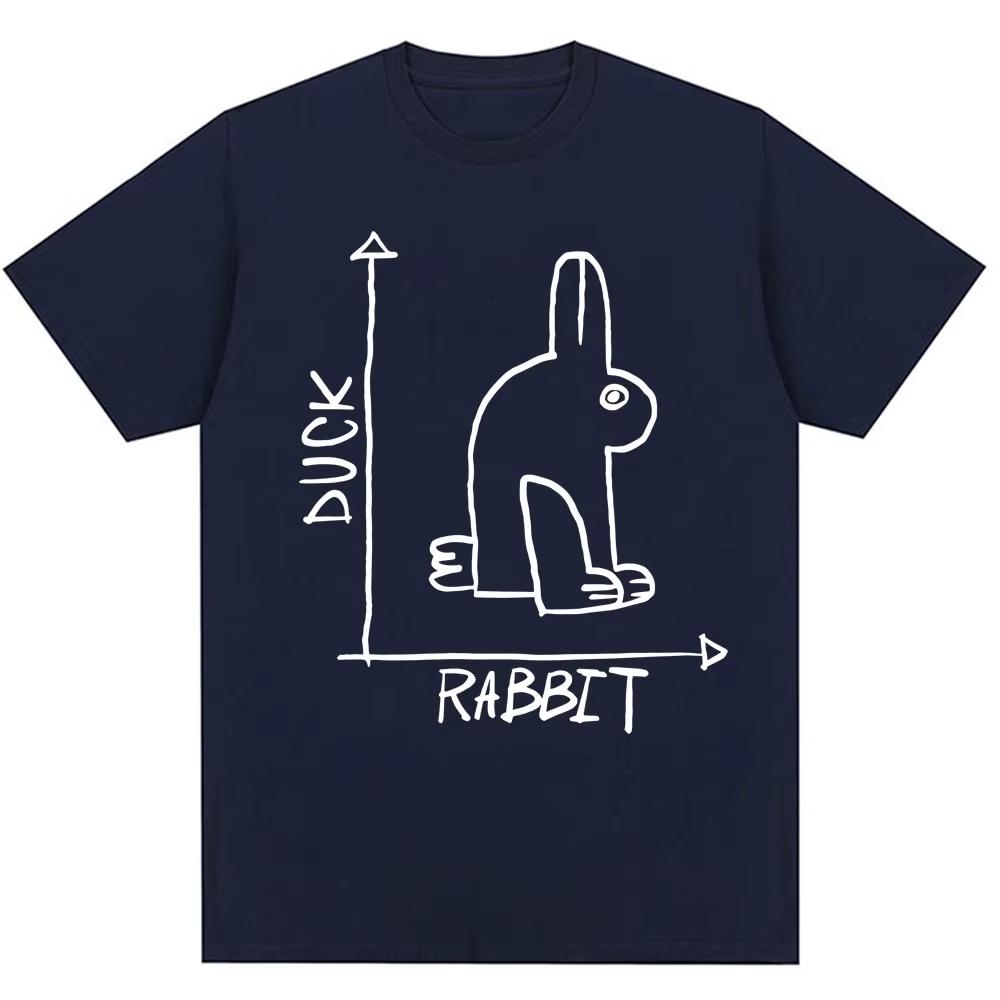 Funny Rabbit Duck Design Meme T Shirt Fashion Men Women Humor Cute Short Sleeve Oversized Cotton Casual New T Shirts Streetwear