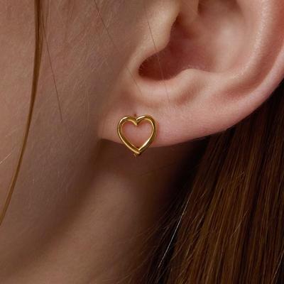 [LOMET] 14K GF Ruel Heart One-Touch Earrings_MJ5021BFE