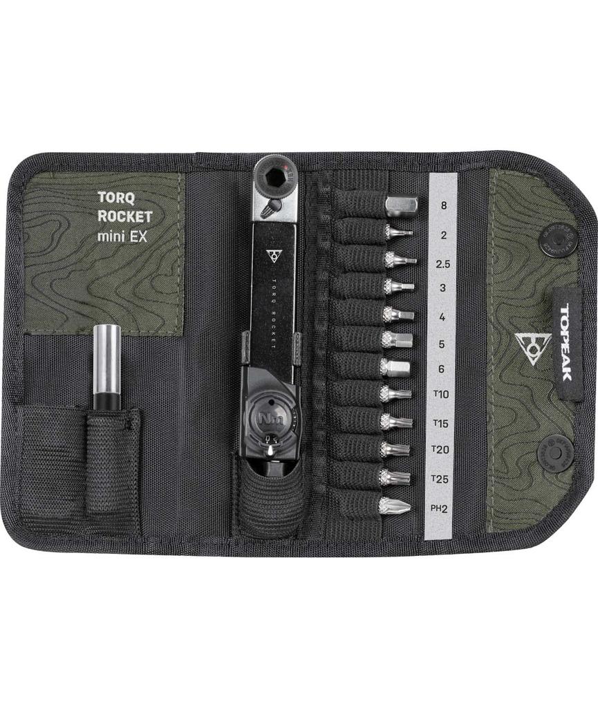 Topeak Torq Rocket Mini Compact Cycle Torque Wrench Includes Allen and Torx Bits and Case Ex, Compact, Easy-to-Use 2-10Nm Set,