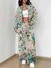 1116 New Popular Autumn and Winter New European and American Women's Clothing Flower Printing Suit Women