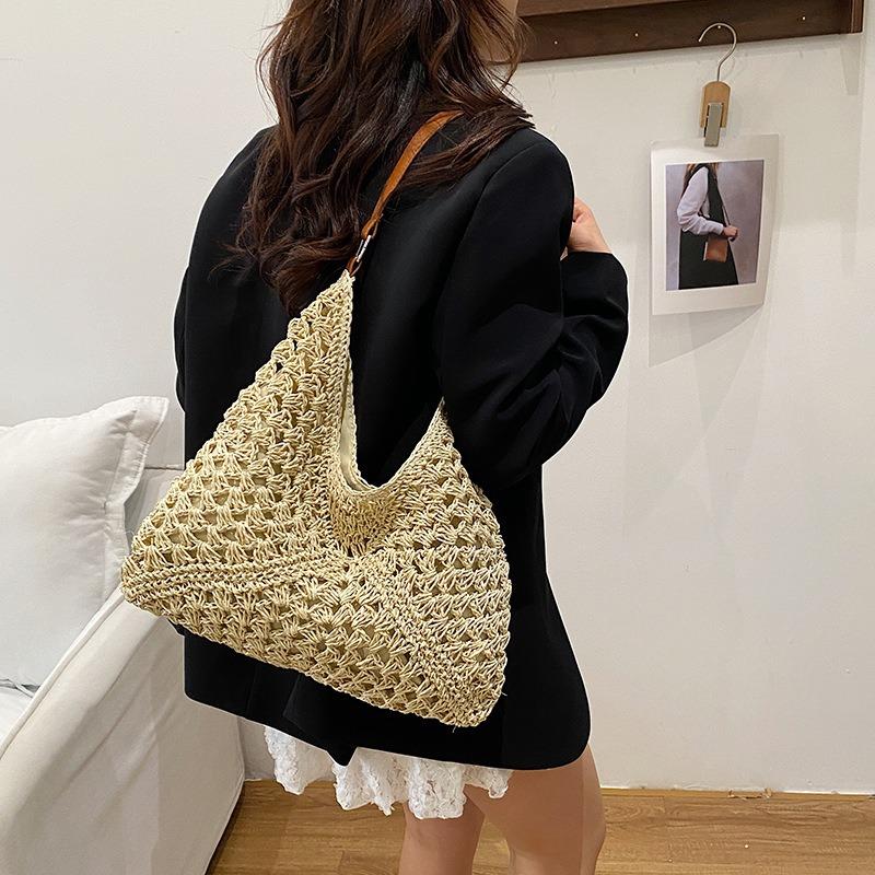Bags large-capacity women's seasonal new woven bags summer seaside vacation straw bags shoulder tote bags women