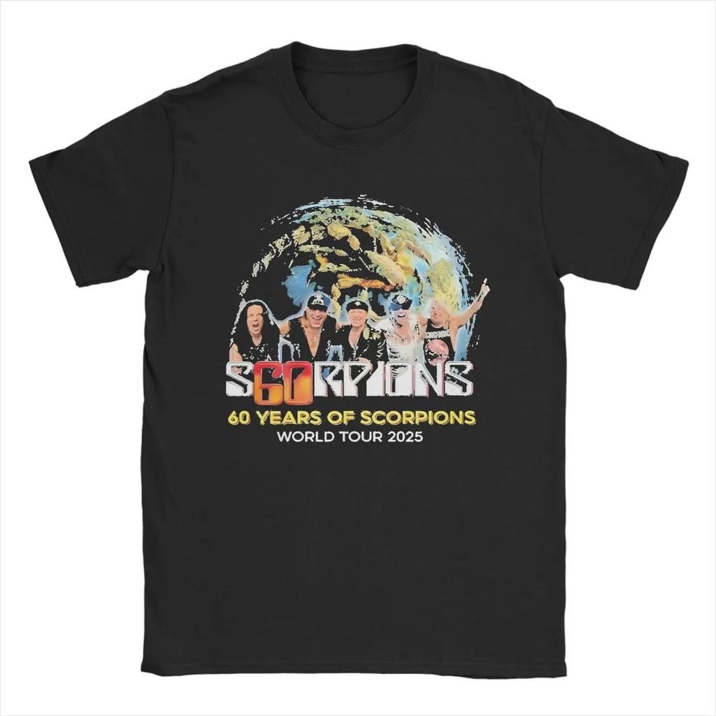 Scorpions Rock Anniversary Poster Graphic TShirt Street Harajuku Fashion 100 Cotton Unisex Loose Summer Casual Top Tshirts