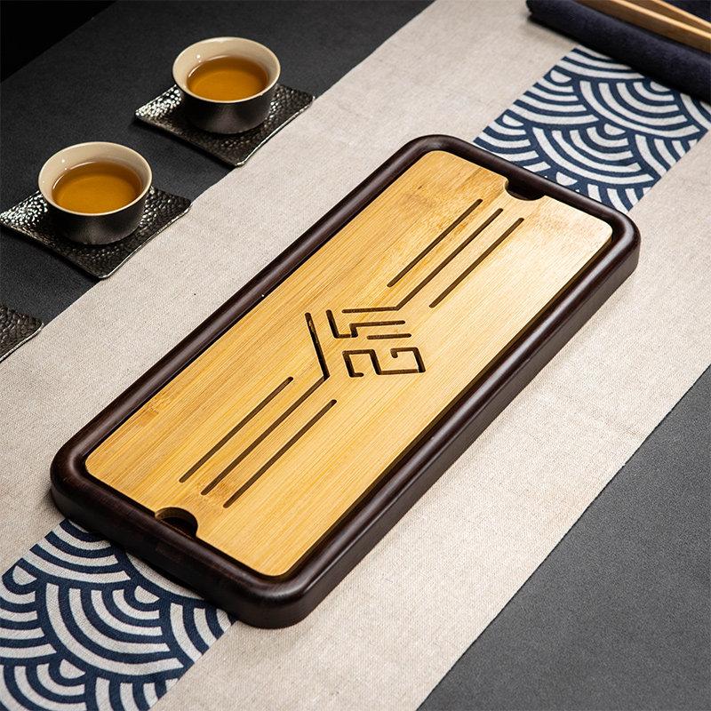 Dry Brewed Small Tea Tray Chinese Bamboo Rectangular Tea Tray Household Wet Dry Dual-use Teaset Tray Tea Ceremony Accessories