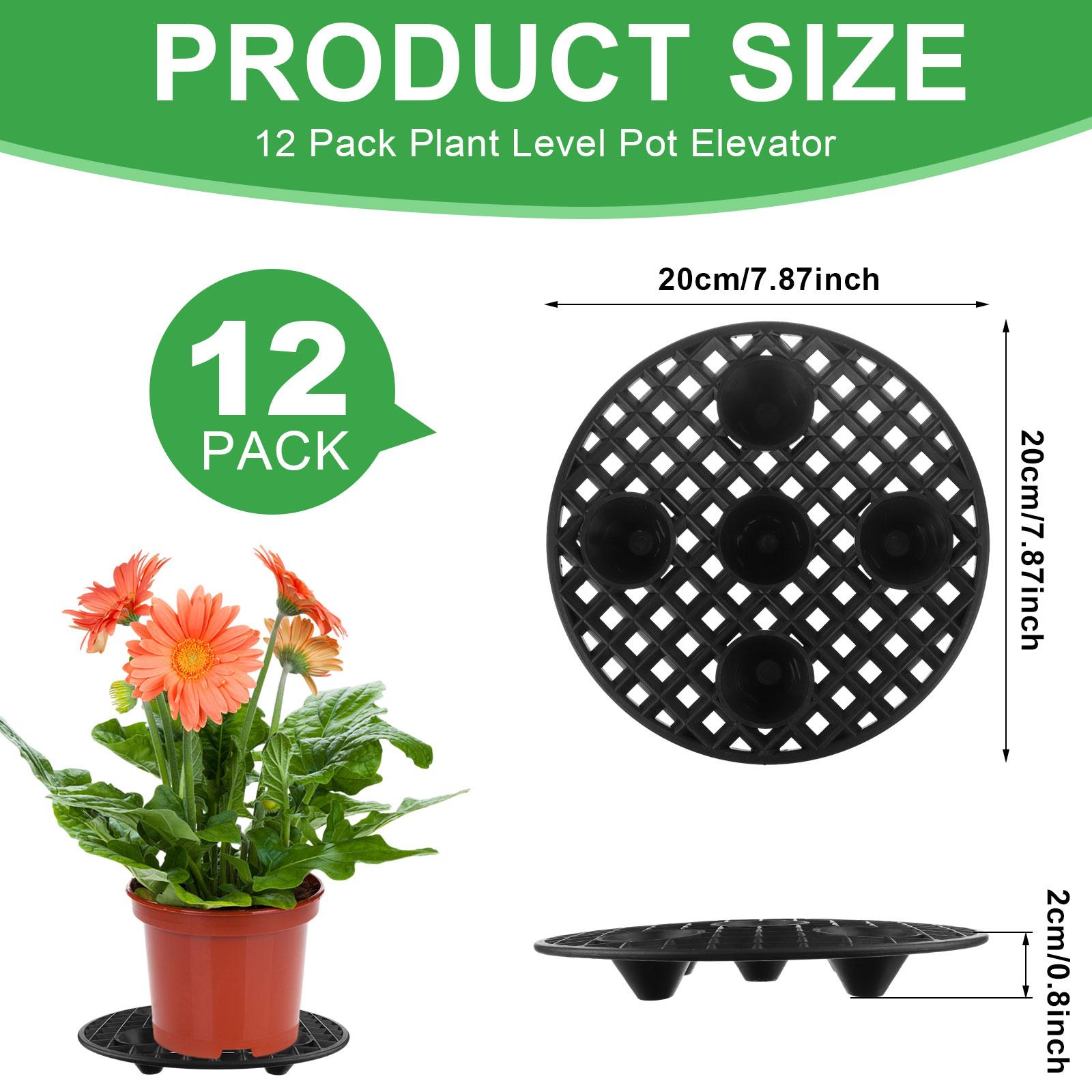 

12 Pcs 8 Inch Plant Level Pot Elevator Plant Stand Heavy Duty Plant Stand Black Round Stand Saucer Plant Flower Pot Holder чорний