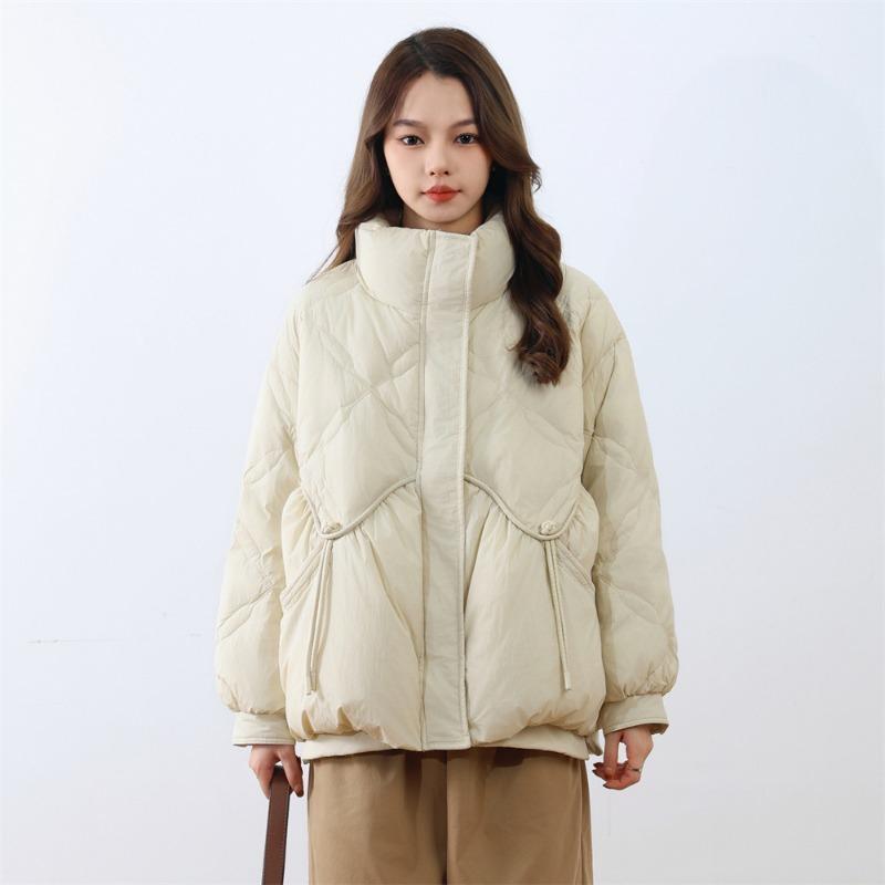 Feather 90 White Duck Down New National Standard Autumn and Winter New Stand-up Collar Solid Color Simple Down Jacket Women