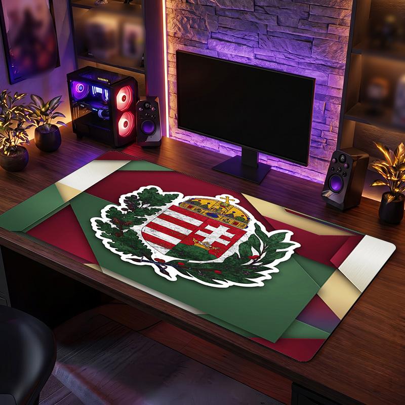 Hungary Football Crest Mouse Pad, Extended Non Slip Rubber Desk Mat for Gaming Office Laptop Fan Gift