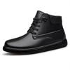 Men's High-Top Leather Martin Boots with Thick Sole & Warm Velvet, Mid-Calf Versatile Winter Shoes