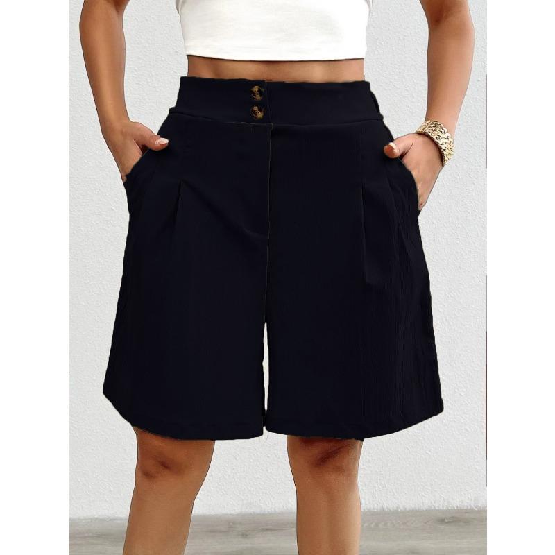 Women S Casual High Waist Wide Leg Summer Shorts S