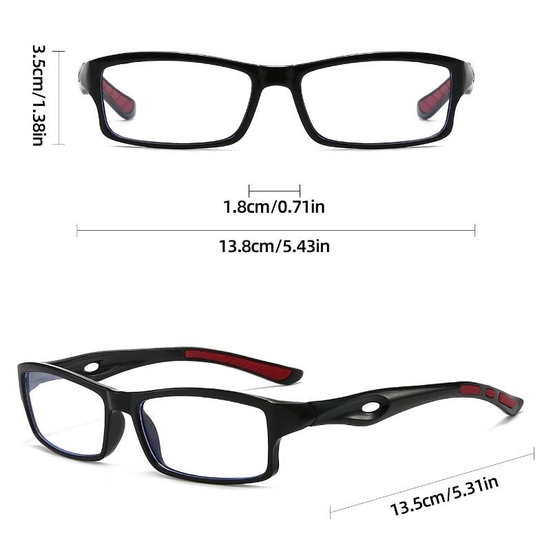 9pcs Fashion Reading Glasses Men's Women's Anti-blue Light Sports Square Reading Glasses Ultra Light and Comfortable Glasses