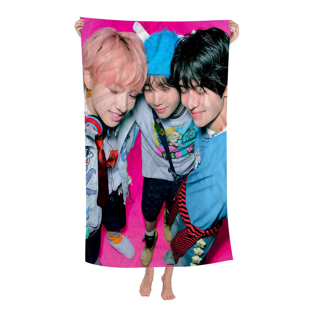 Kpop Band N-NCT W-Wish Singer Beach Towel Colorful Bath Towels For Girl Microfiber Quick Dry Sand Free Beach Yoga Spa