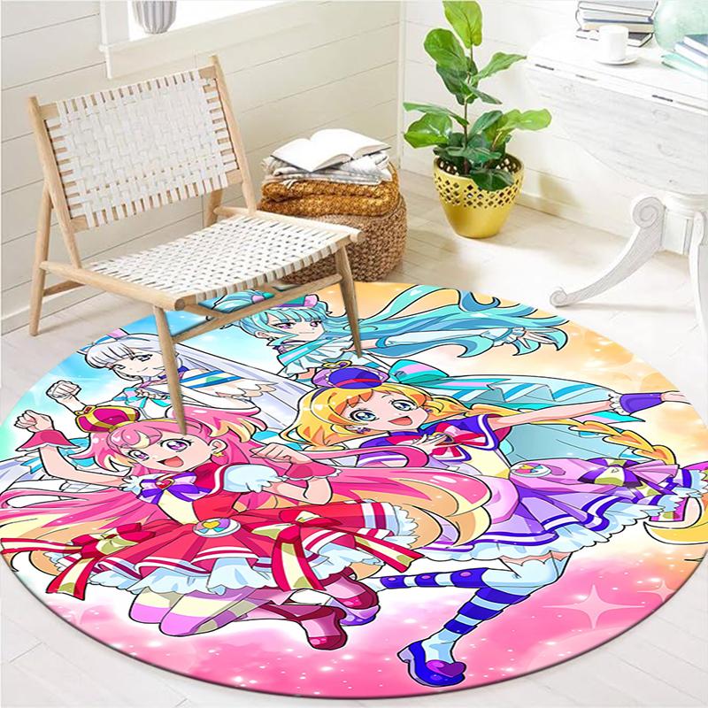 WonderfulPrecur,Winx Club Round Area Rug,Carpet Rug for Living Room Bedroom Sofa Playroom Decor,Non-slip Floor Mat