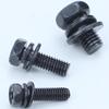 Iron-Plated Black Zinc Recessed Phillips Drive Hex Flange Screw, Three-Piece, M5/M6/M8/M10 Sizes