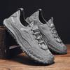 Men Leather Sneakers Lace-Up Stylish Outdoor Running Shoes Fashion Casual Tennis Shoes Lightweight Comfortable Male Sport Shoes