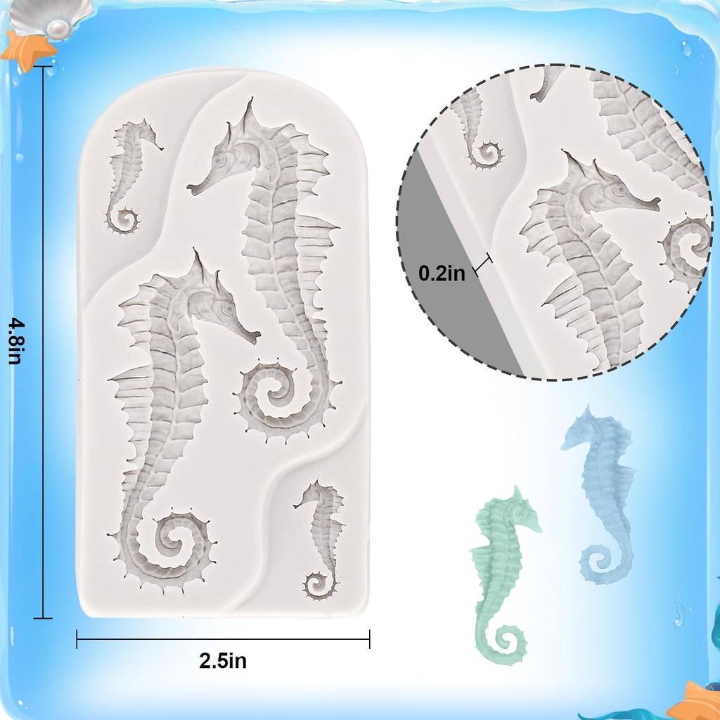 New Seahorse Shape Fondant Cake Mold Candy Chocolate Silicone Mold Cookies Biscuits Mould Kitchen Baking Cake Decorating Tools